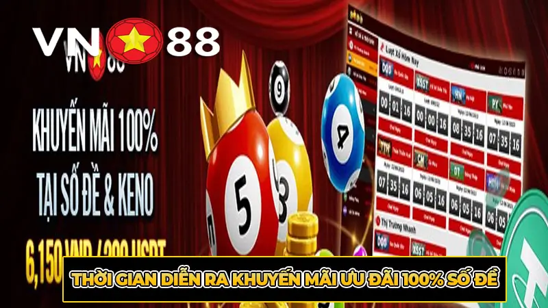Thời gian diễn ra khuyến mãi ưu đãi 100% số đề